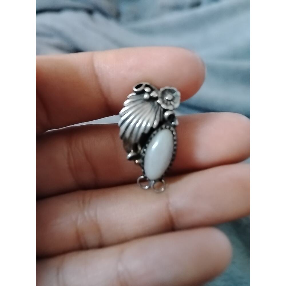 vintage Native American sterling silver charm or pendant Mother Of Pearl